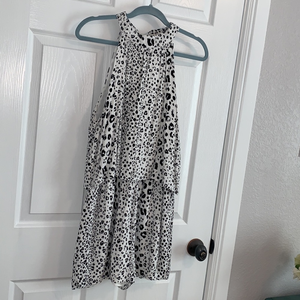Animal print halter romper (shorts) - size L - Picture 1 of 8